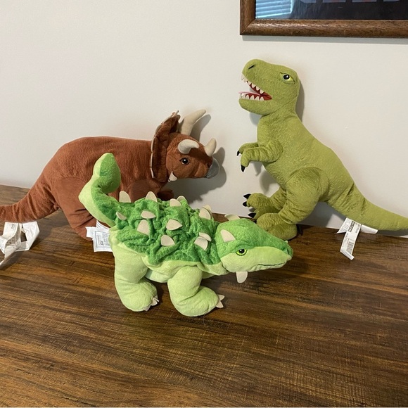 Set of Three IKEA Jattelik Plush Dinosaur Toys